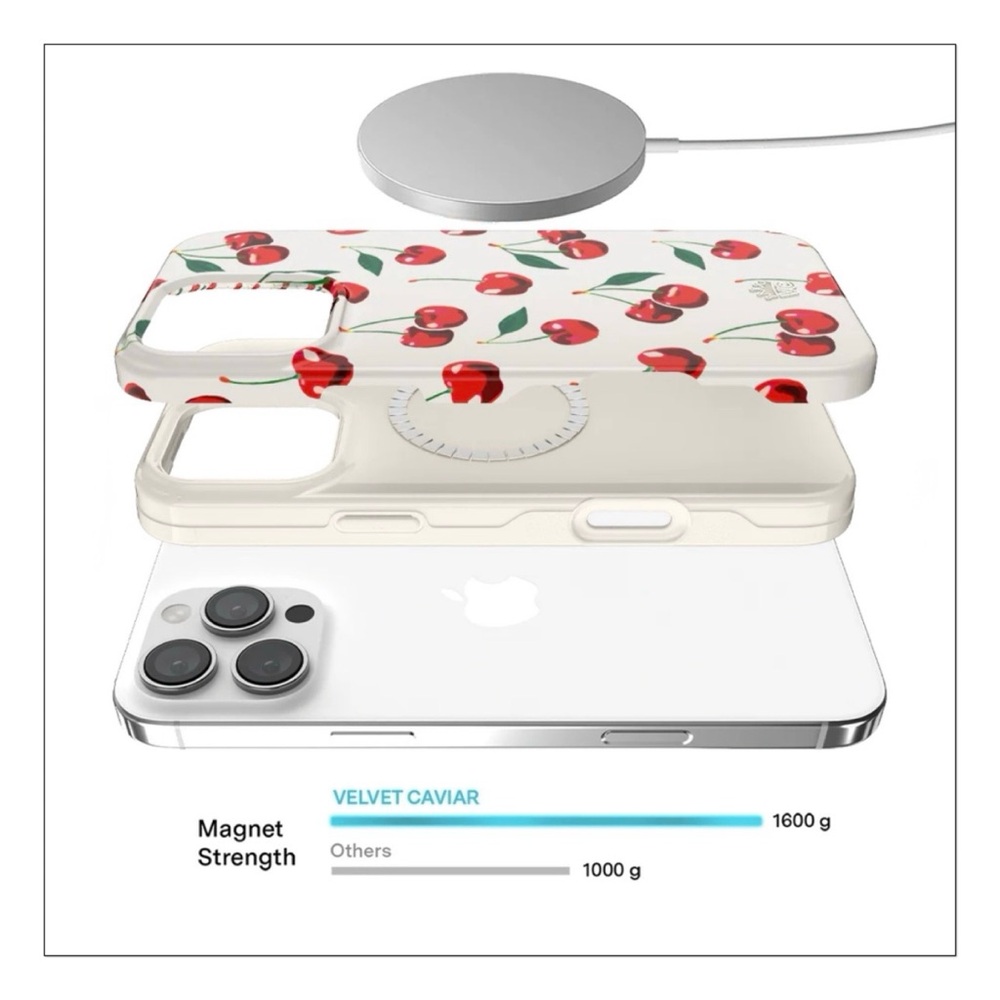 NWOB Velvet Caviar iPhone 16 Pro Case - Mon Cheri Cherry - Picture 6 of 10